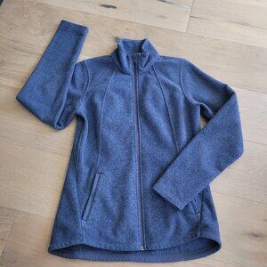 EUC Athleta Jacket Women's sz S Blue Stroll Fleece Full Zip Up Sweater